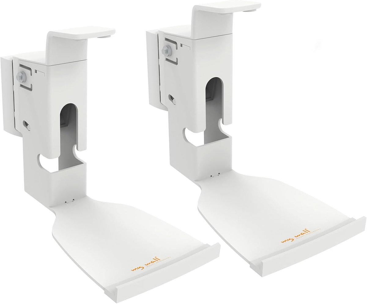 SnelShoppen - Speaker Wandmontage Set - My Wall HS15WL - Inklapbare en Draaibare Beugel - Wit - Max. Wandafstand 249 mm - 1 Paar voor Thuis, Feest, Tu