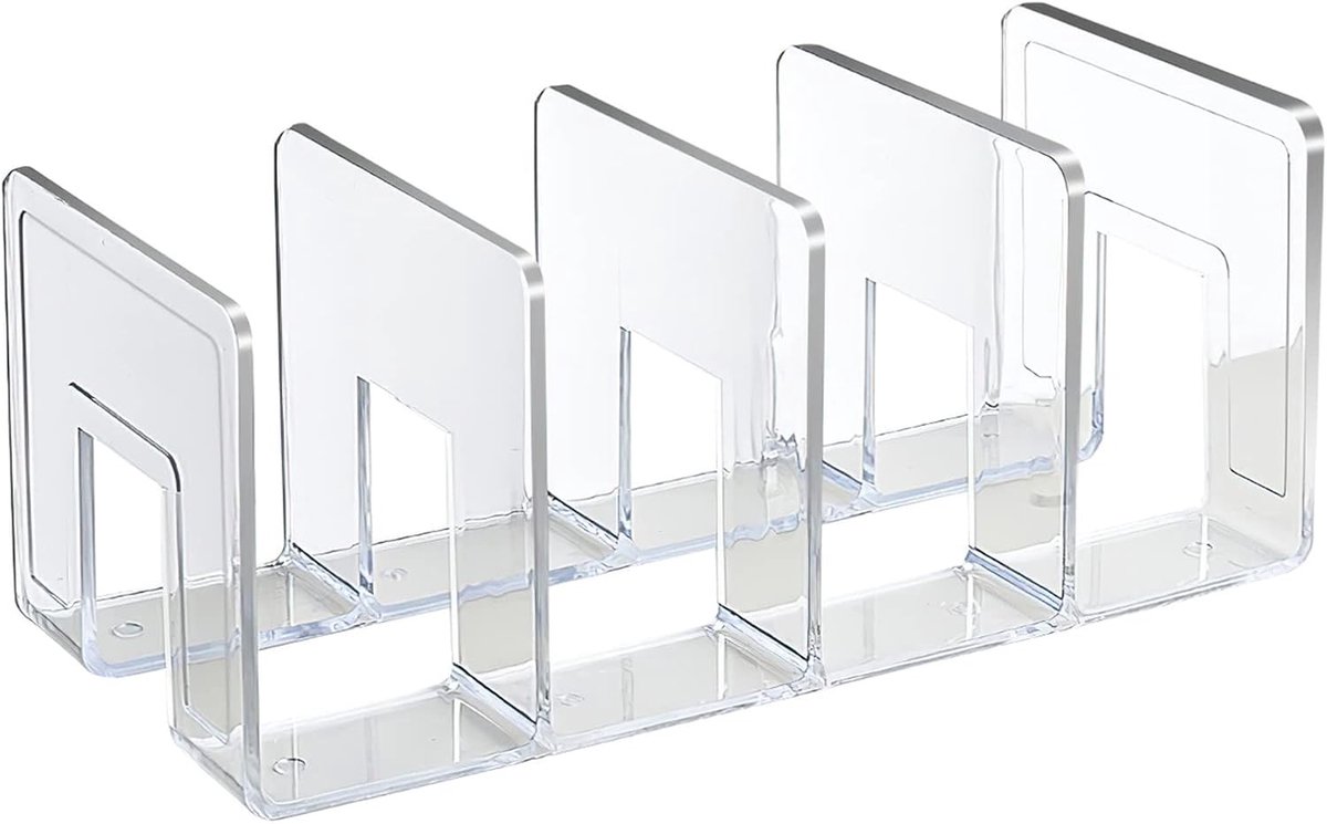 Boekensteunen - Boekensteunen - Organizer - Plank Organizer - Doorzichtig Boekenstandaard - Transparante Documentenhouder voor A4 Mappen, Brieven, Post en Notitieboeken – Stevige File Organizer voor Bureau en Kantoor