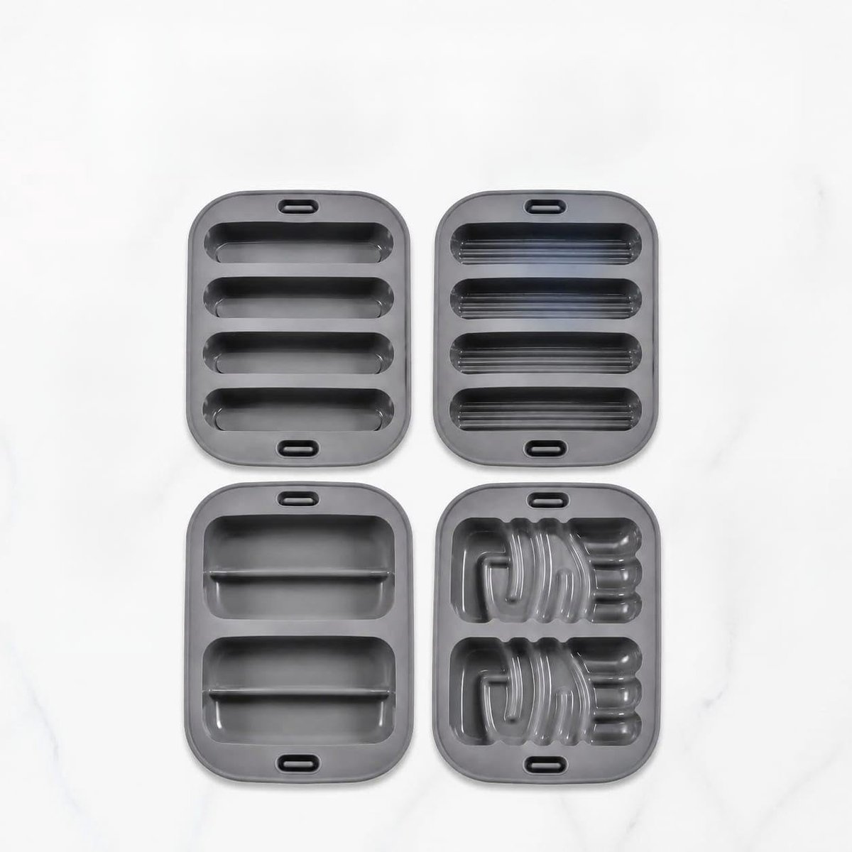 SnelShoppen - Set van 4 Siliconen Vormen voor Airfryer en Oven - BPA-vrij, Vaatwasserbestendig, 20 x 14,5 cm - Ideaal voor Snacks, Broodjes, Brownies,