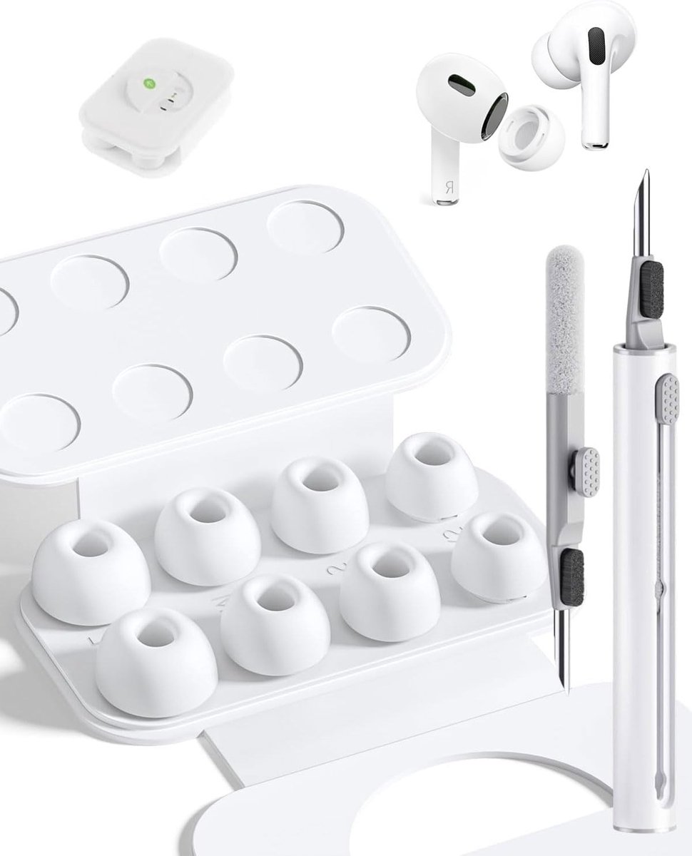 Zachte Silicone Oordopjes met Geluidsisolatie en Reinigingspen - Vervangende Ear Pads voor AirPods Pro en Pro 2 (XS/S/M/L)