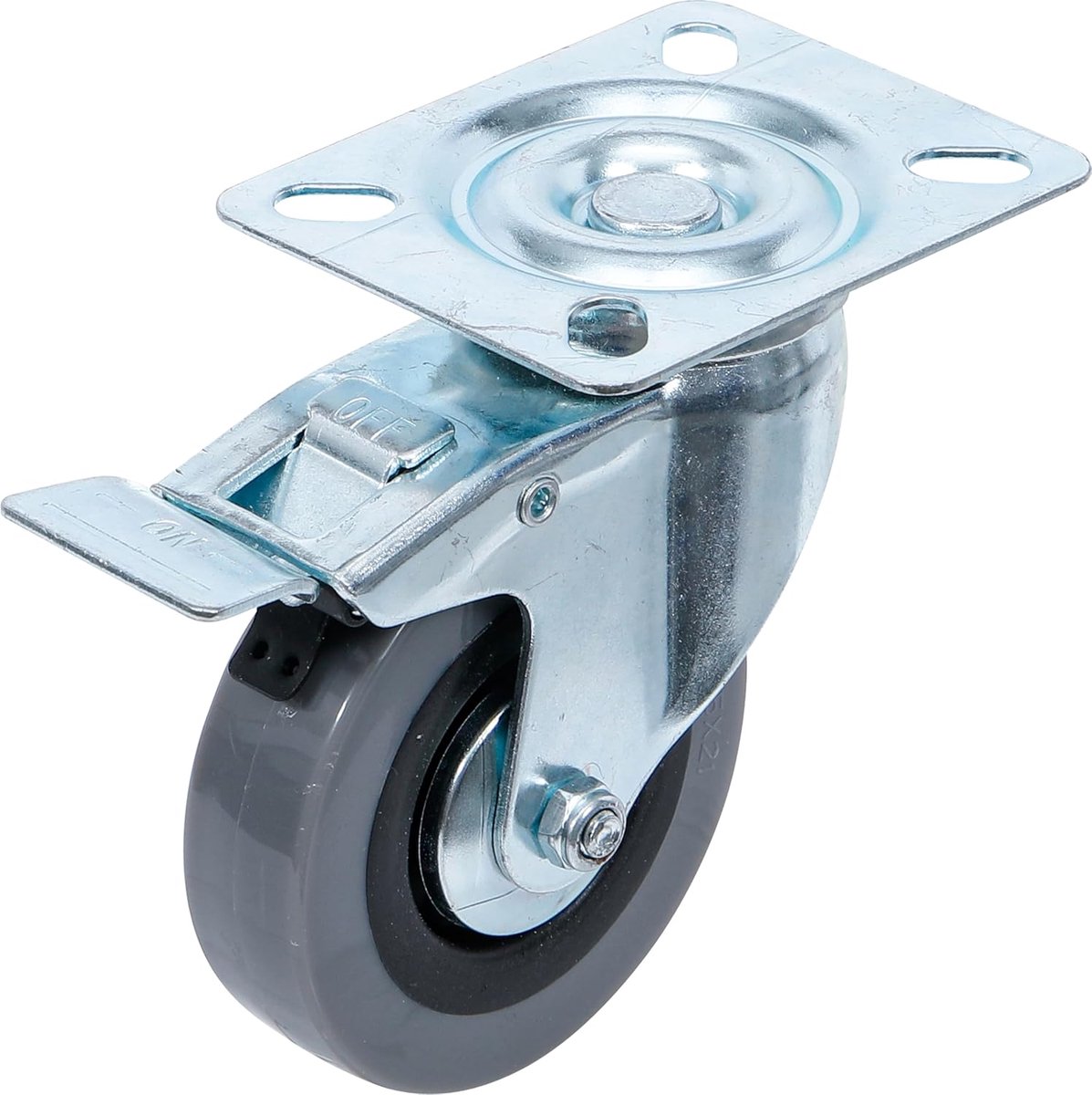 SnelShoppen - Zwenkwiel met Rem Ø 75 mm - Sterke Kogelgelagerde Rol - Ideaal voor Meubels, Kasten en Tuinaccessoires - 50 kg Draagvermogen