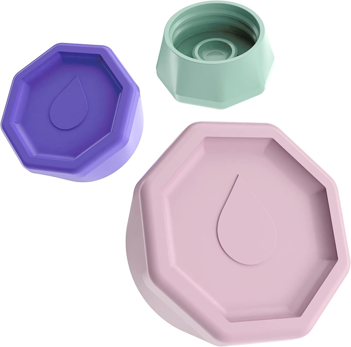 SnelShoppen - 3x Pastel Lid voor SodaStream Crystal - Perfecte Pasvorm, Dichte Sluiting, Glasfles Deksel voor Thuis, Feest, Camping en Keuken