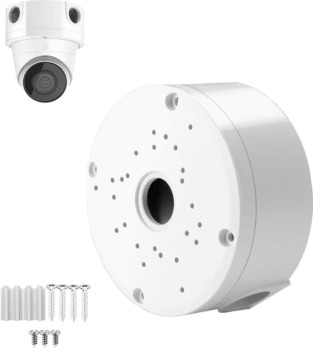 SnelShoppen - Universele Dome Camera Junction Box - Sturdy ABS Plastic, Indoor Camera Cover, Kabelverstopper, Eenvoudige Installatie, 1 Pack