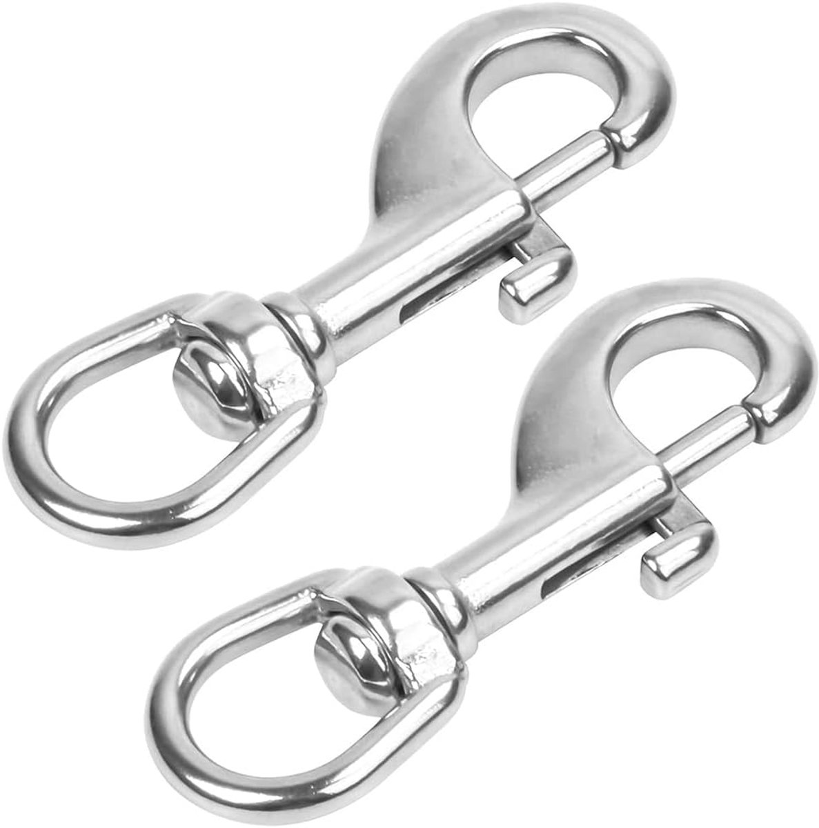 SnelShoppen - Set van 2 Zinklegering Zware Roestvrije Veerhaken met Draaibare Verbinding voor Hondenriem, Multifunctionele Picnic voor Buiten, Sleutel