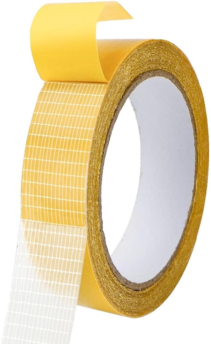Dubbelzijdige sterke textieltape 2.5 cm x 10 m voor tapijt, gordijnen, kleding en knutselen, ideaal voor het bevestigen en inkorten van stoffen zonder naaien
