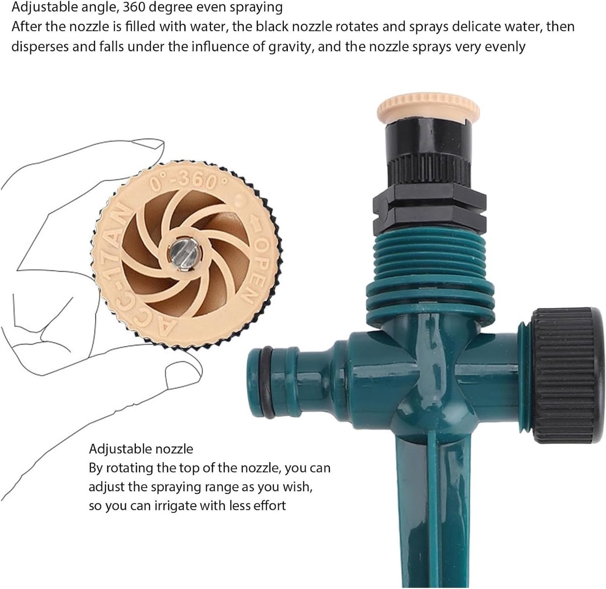 SnelShoppen - 6 Pcs Automatische Draaibare Tuinsproeier - 360° Verstelbare Spray voor Gazons, Bloembedden en Kleine Ruimtes, Efficiënte Irrigatie voor
