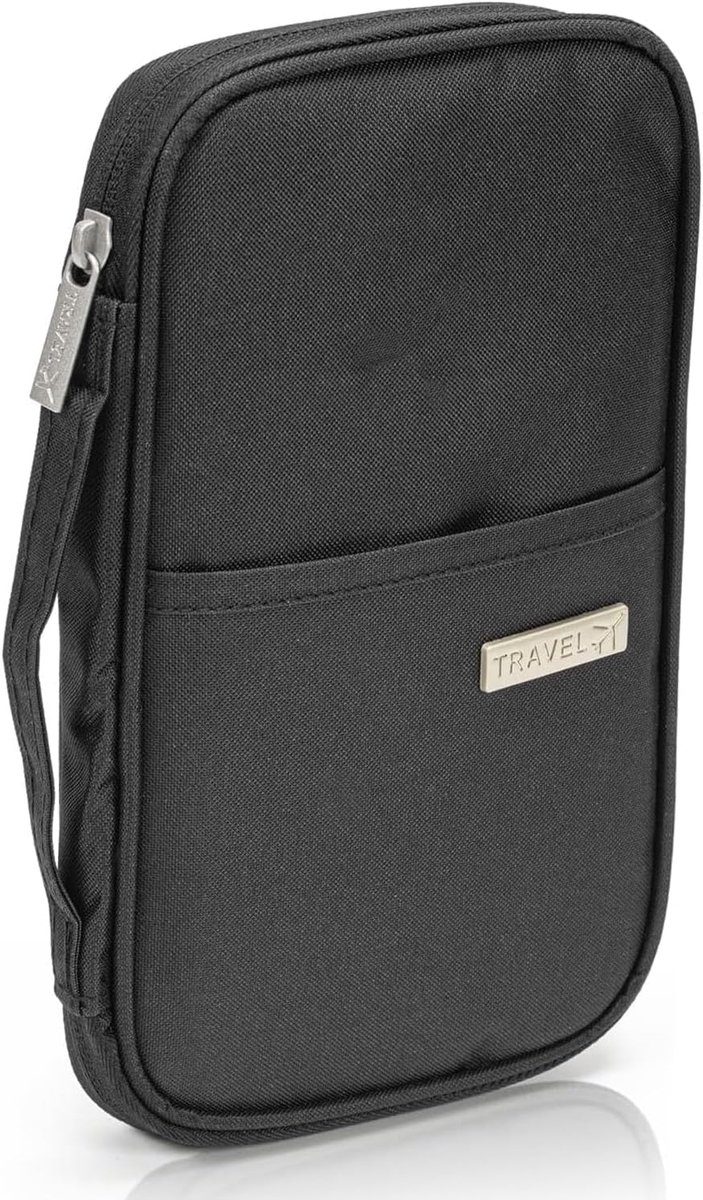 SnelShoppen - Premium Reisdocumenthouder Paspoorthouder Familieformaat met RFID Bescherming, Waterdichte Organizer voor 4-5 Personen, Compact 13 x 3.5