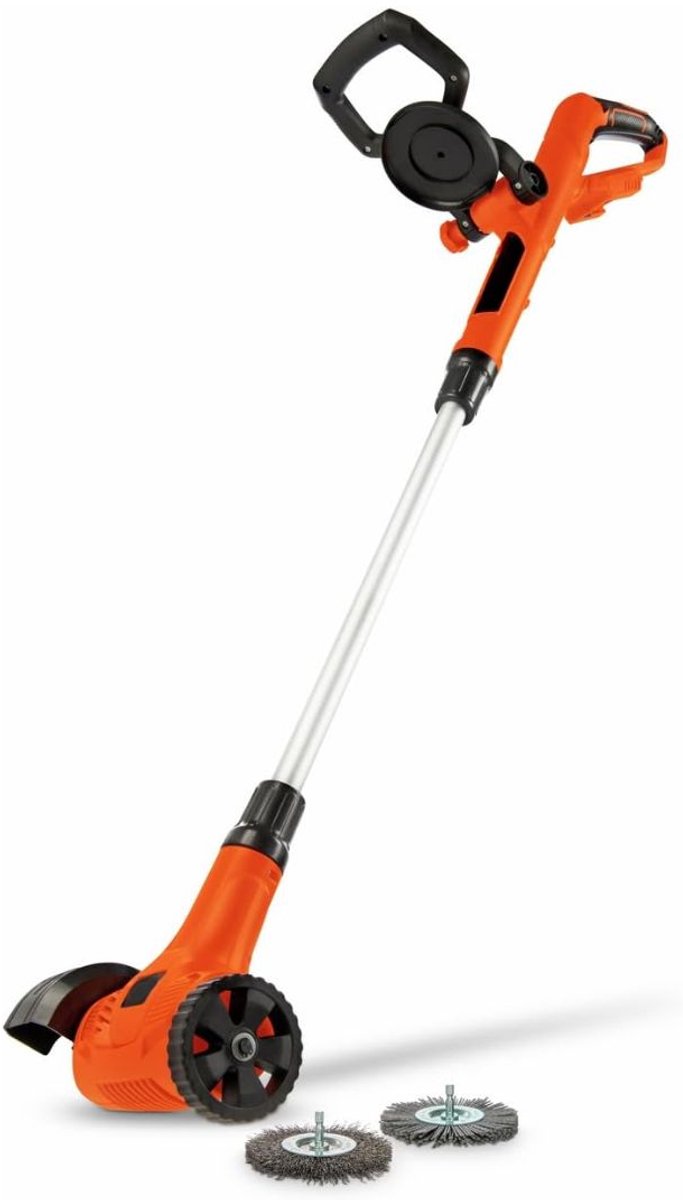 KIRA® Onkruidborstel Electrisch - Telescopische Onkruidtrekker - Dual Power-Onkruidverwijderaar - Oranje - ‎127cm x 15cm x 13cm