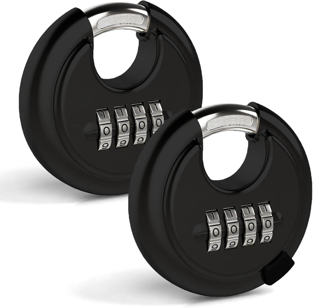 SnelShoppen - 2x 70mm Combinatieslot Rond - 4 Cijfer Code - Waterdicht en Roestvrij - Zinklegering Hangslot voor Tuin, Magazijn en Schuur