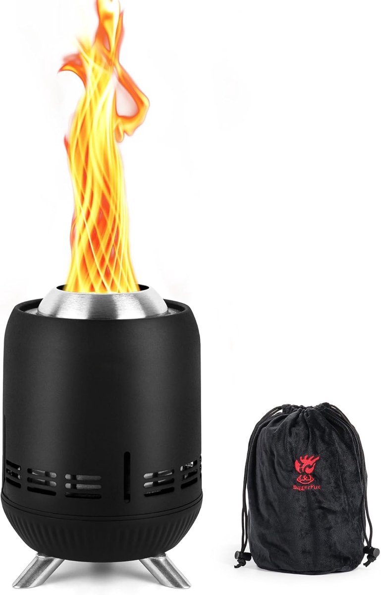 SnelShoppen - 9 inch Portable Tabletop Fire Pit - Smokeless Mini Outdoor Stove voor Camping, Patio en Tuin - Dubbelwandig Roestvrij Staal, Laag Rook,