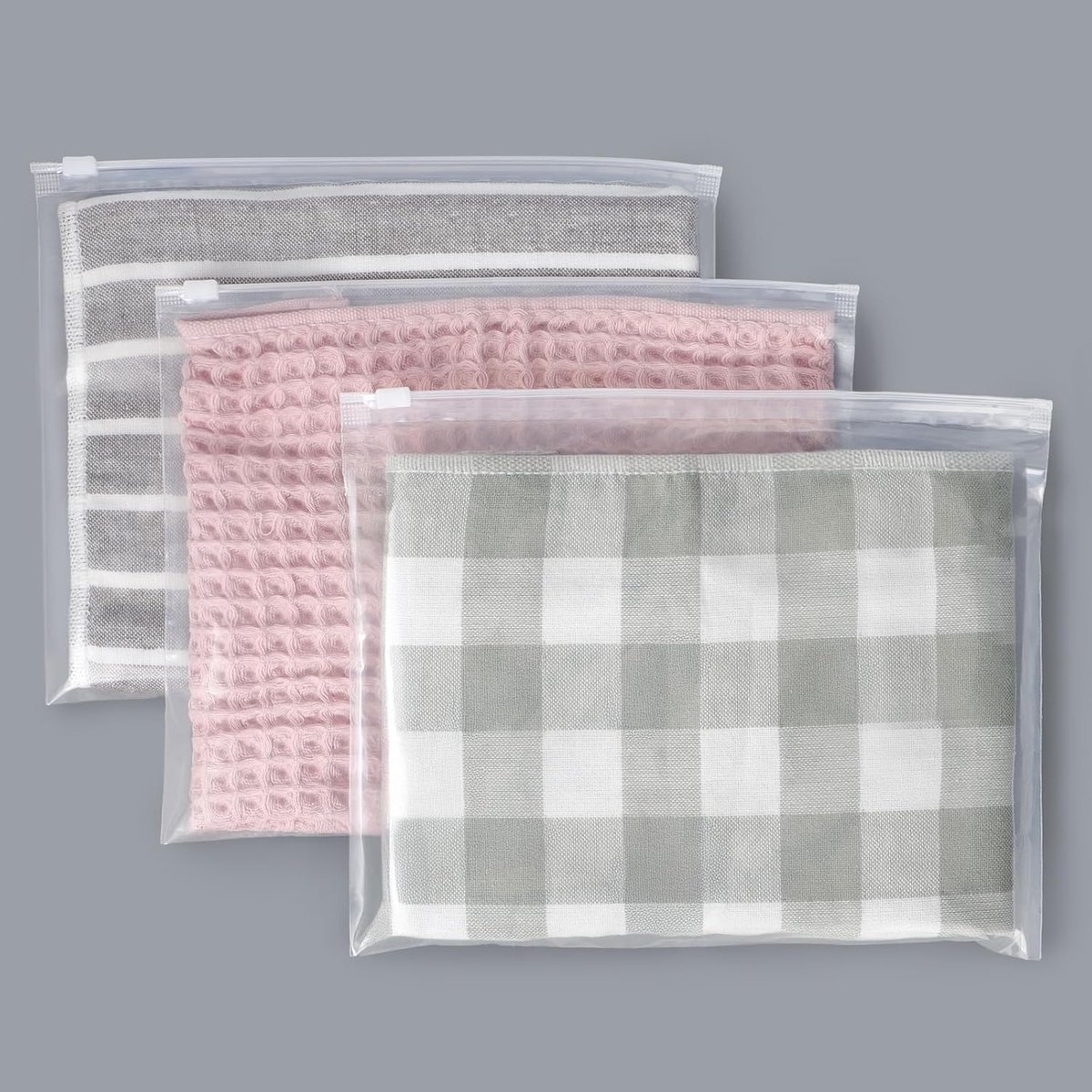 SnelShoppen - 25 Stuks Waterdichte Garment Bags, 10x8 Inch Duidelijke Sluiting Zakjes, Herbruikbare Zakken met Rits voor Ondergoed, Sokken, Badkleding