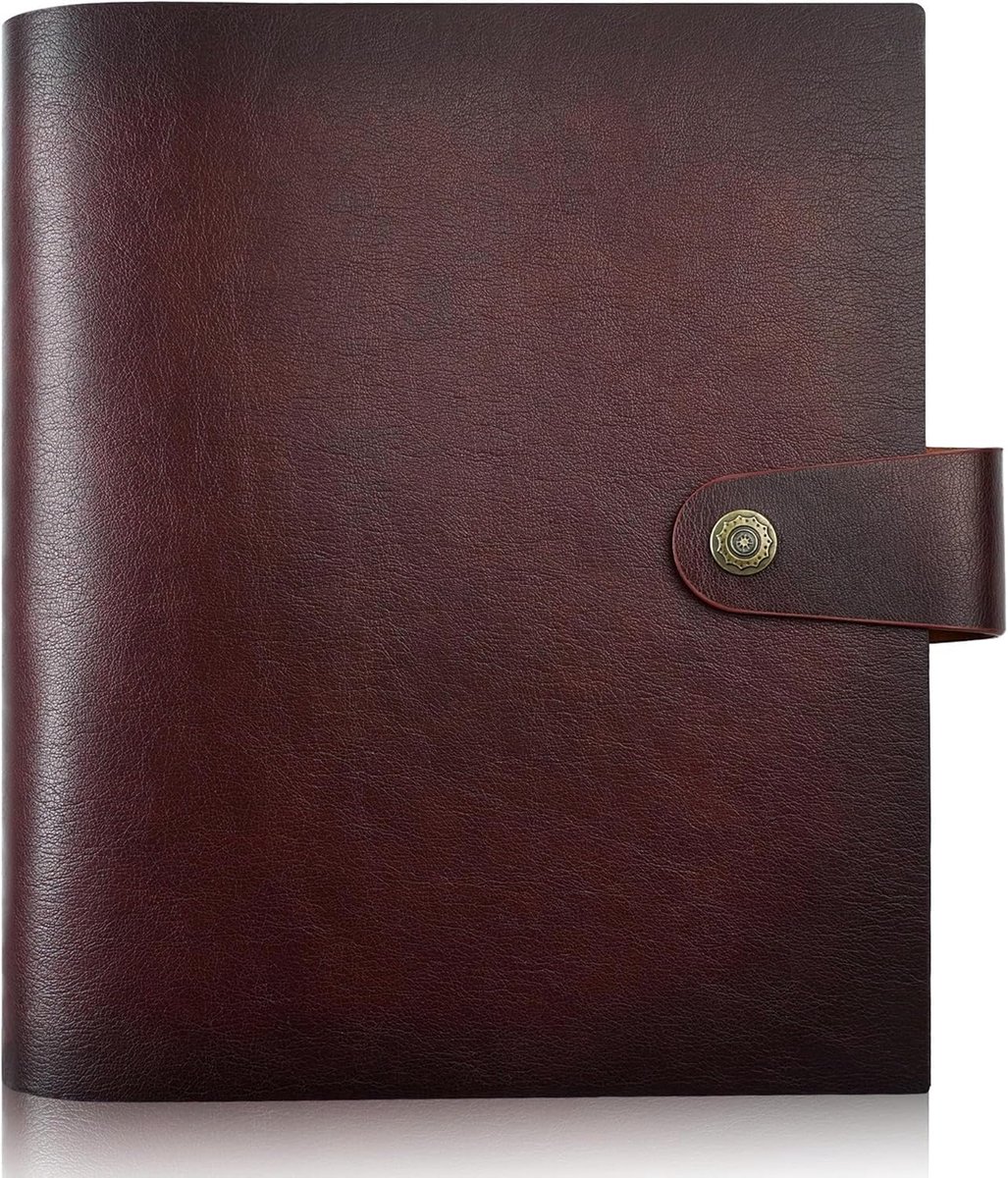 SnelShoppen - Luxe Fotoalbum Leer 4x6 voor 300 Foto's - Bruin - Met 40 Schrijfbladen - Voor Familie, Trouwen, Reizen, Kinderen en Baby's