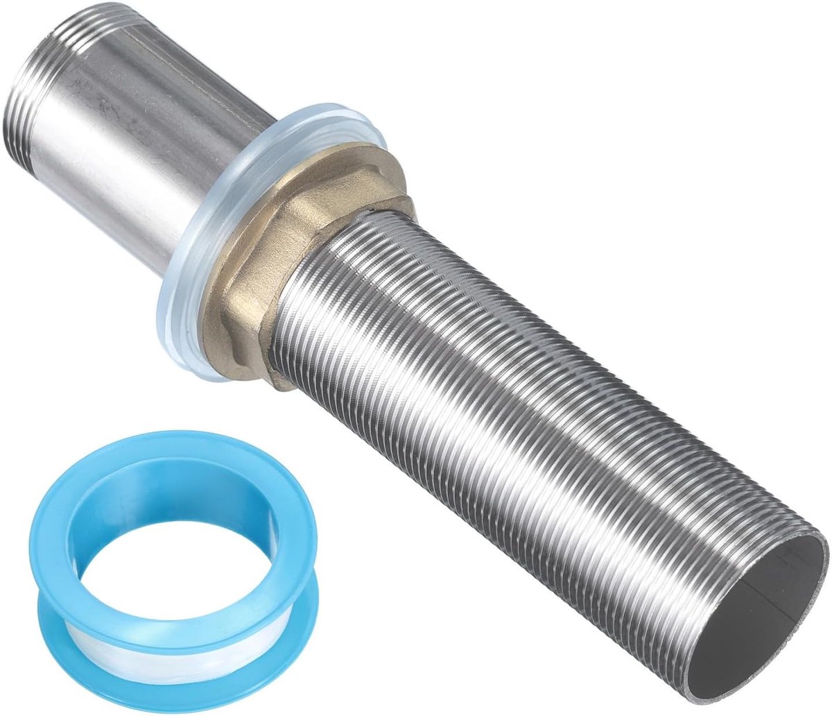 SnelShoppen - 15.2 cm (6 inch) Verlengbuis voor Kraan - RVS, Met Draad, Moer en Sealing, Perfect voor Keuken en Badkamer