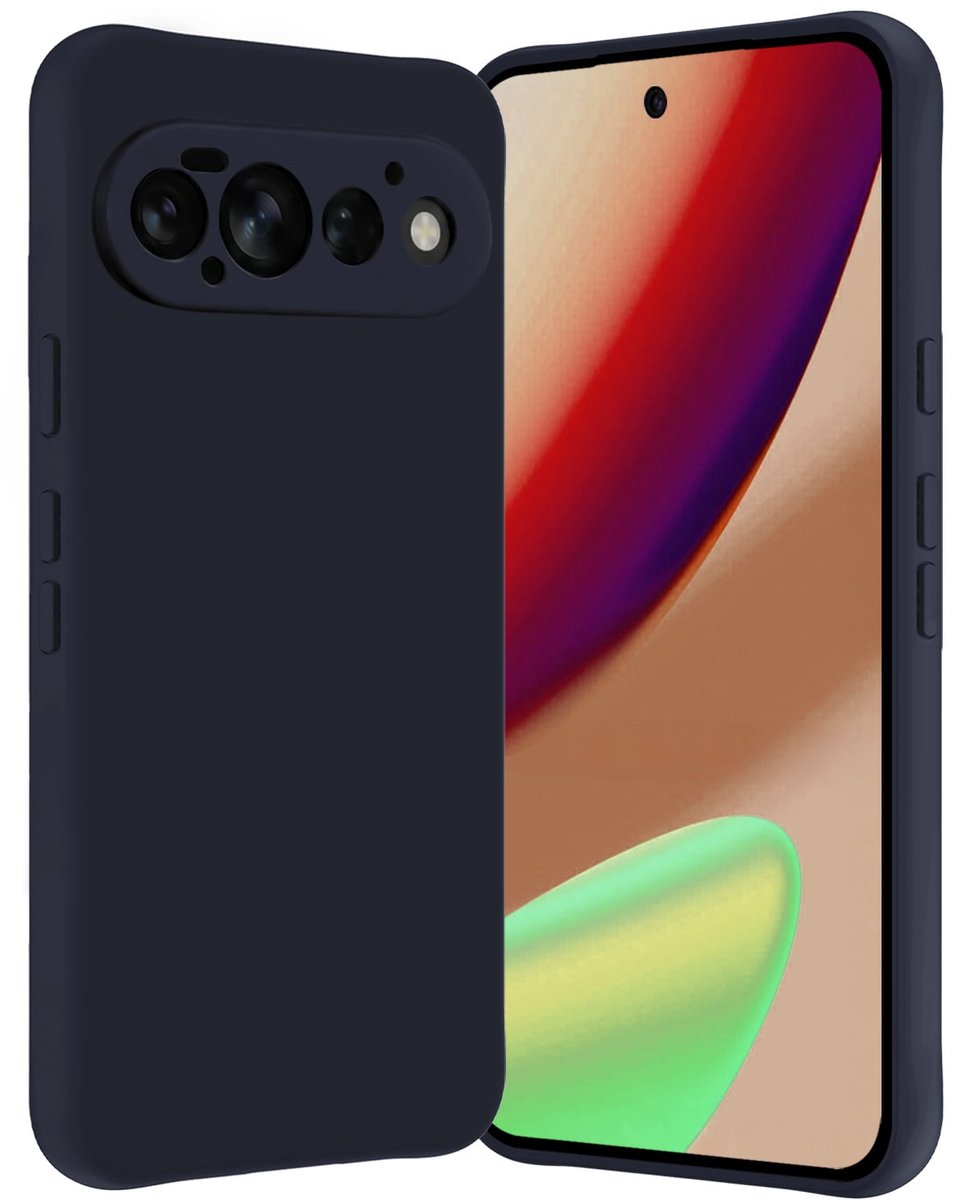 Hoes - Geschikt voor Google Pixel 11 Pro - Sterk & Shockproof - Hoesje Cover - Siliconen Case - Donkerblauw