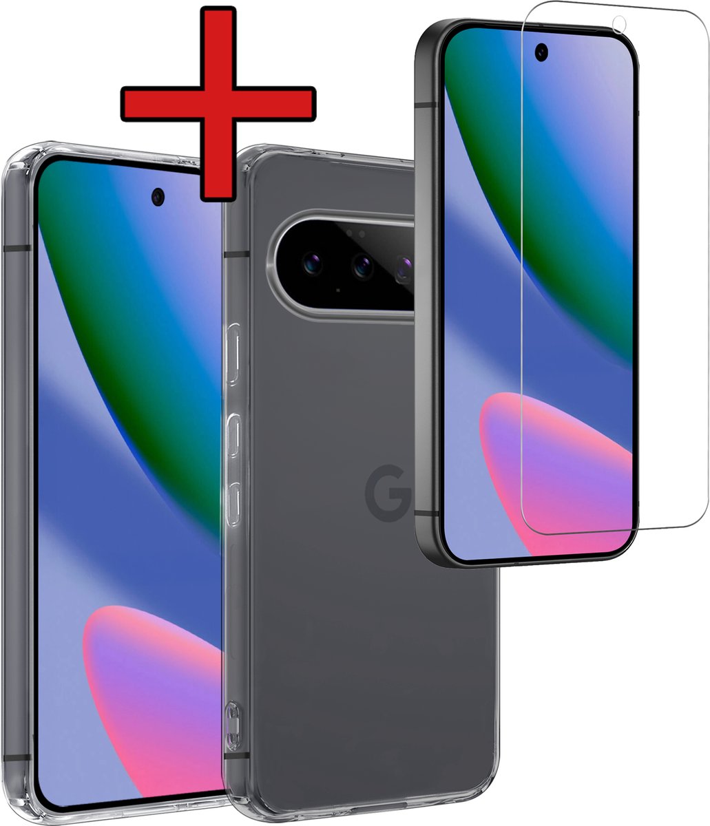 Hoesje - Met Screenprotector - Geschikt voor Google Pixel 11 Pro - Sterk & Shockproof - Telefoon Hoes - Back Cover - Siliconen Case - Telefoonhoes - Transparant