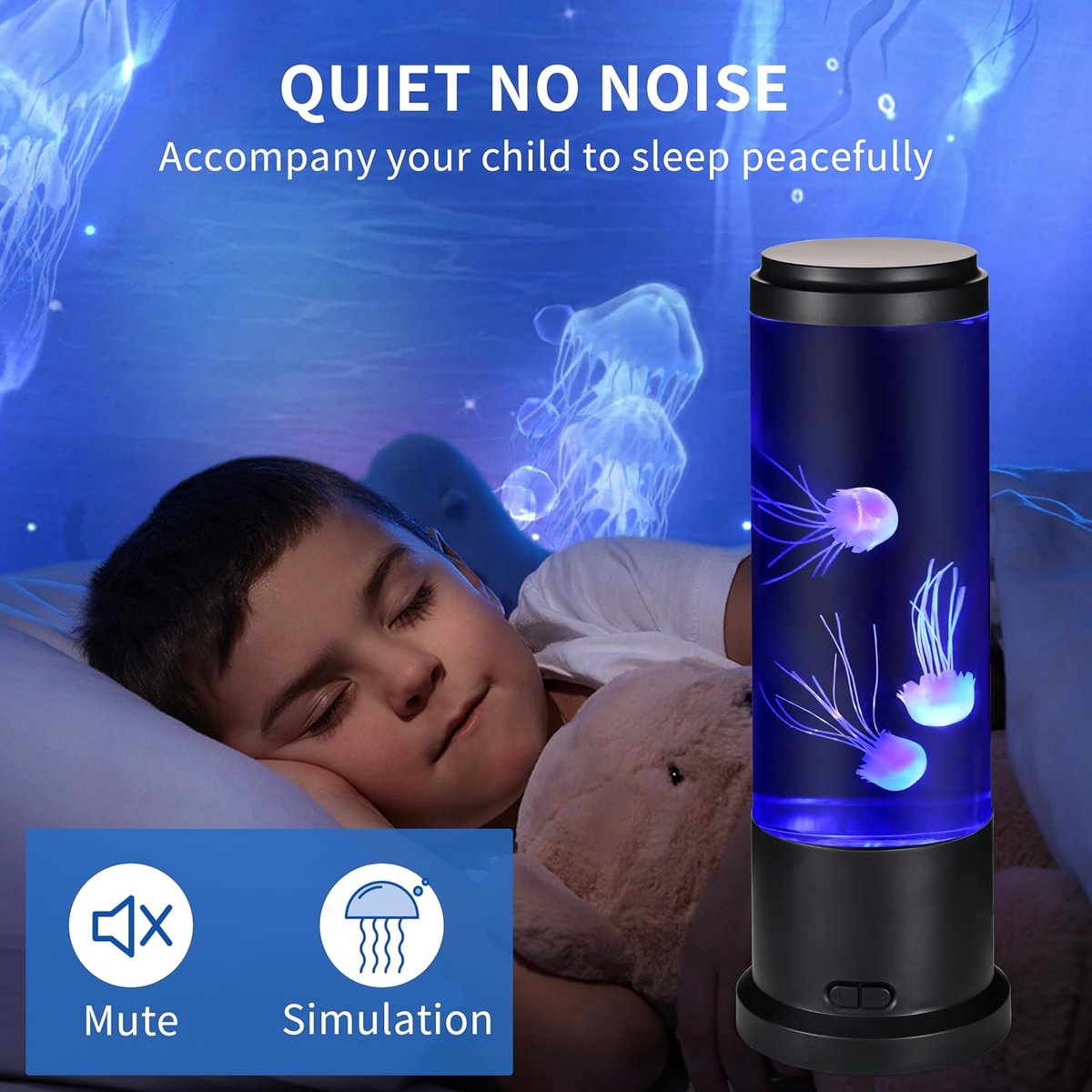 SnelShoppen - Kwallamp 28cm LED Lava Lamp Jellyfish Kleurverandering Lamp voor Kinderen Volwassenen Decoratie voor Thuis en Kantoor, Uniek Cadeau voor