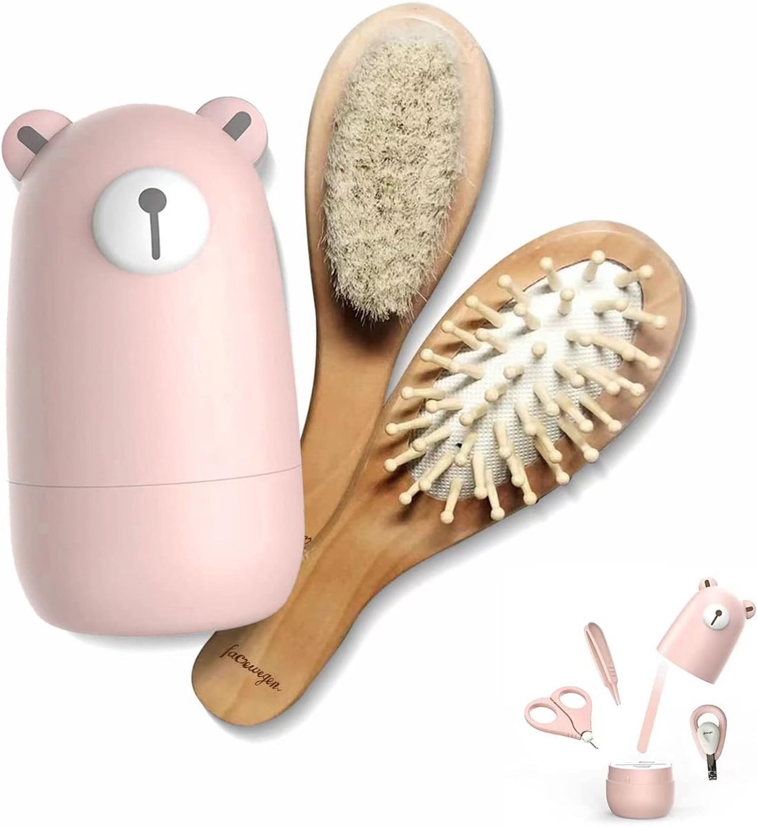 SnelShoppen - Baby Nagelknipper Set, Baby Manicure en Pedicure Set met Schattige Overtrek, Veilig voor Pasgeborenen en Kinderen, Lichtroze, Ideaal als