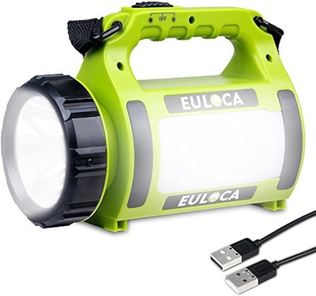 SnelShoppen - LED Handlamp Oplaadbaar met Cree Batterij, 2600 mAh Powerbank, Dimbare Zaklamp met 5 Lichtstanden, Camping Lantaarn, USB Kabel voor Nood