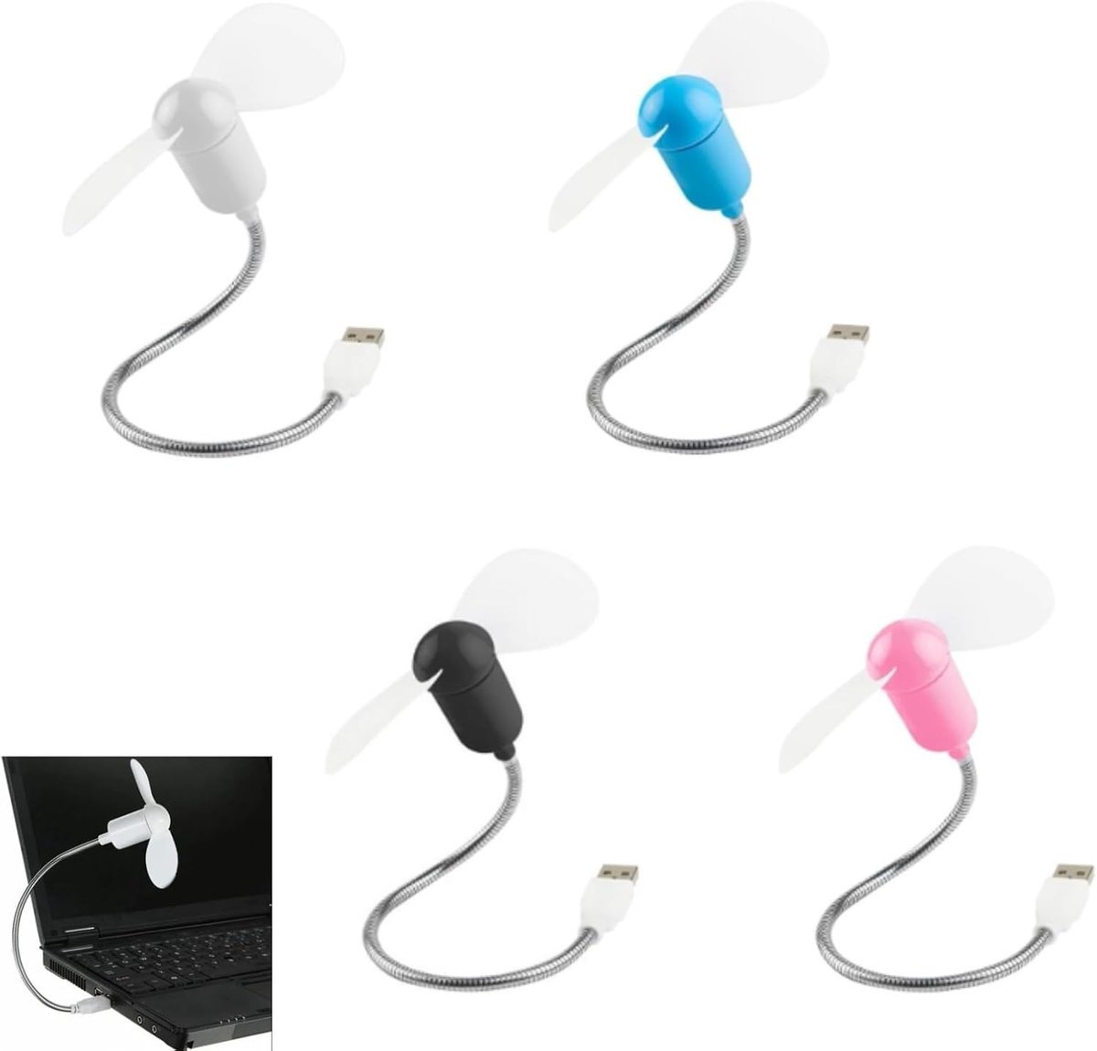 SnelShoppen - Mini Mobiele Telefoon Fan, Draagbare USB Ventilator, Flexibele Mini USB Fan voor Smartphone, Zacht Plastic Bladen, Ideaal voor Camping,