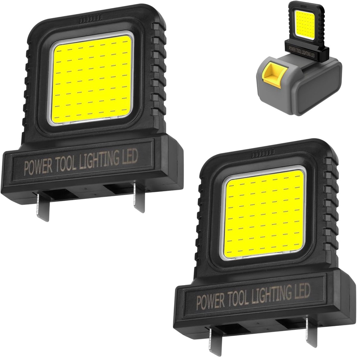 SnelShoppen - LED Werklicht Set van 2 - Krachtige Verlichting voor Tuin, Camping, Klussen, Feestjes - Draagbaar, Energiezuinig, en Stevig Ontwerp - Id