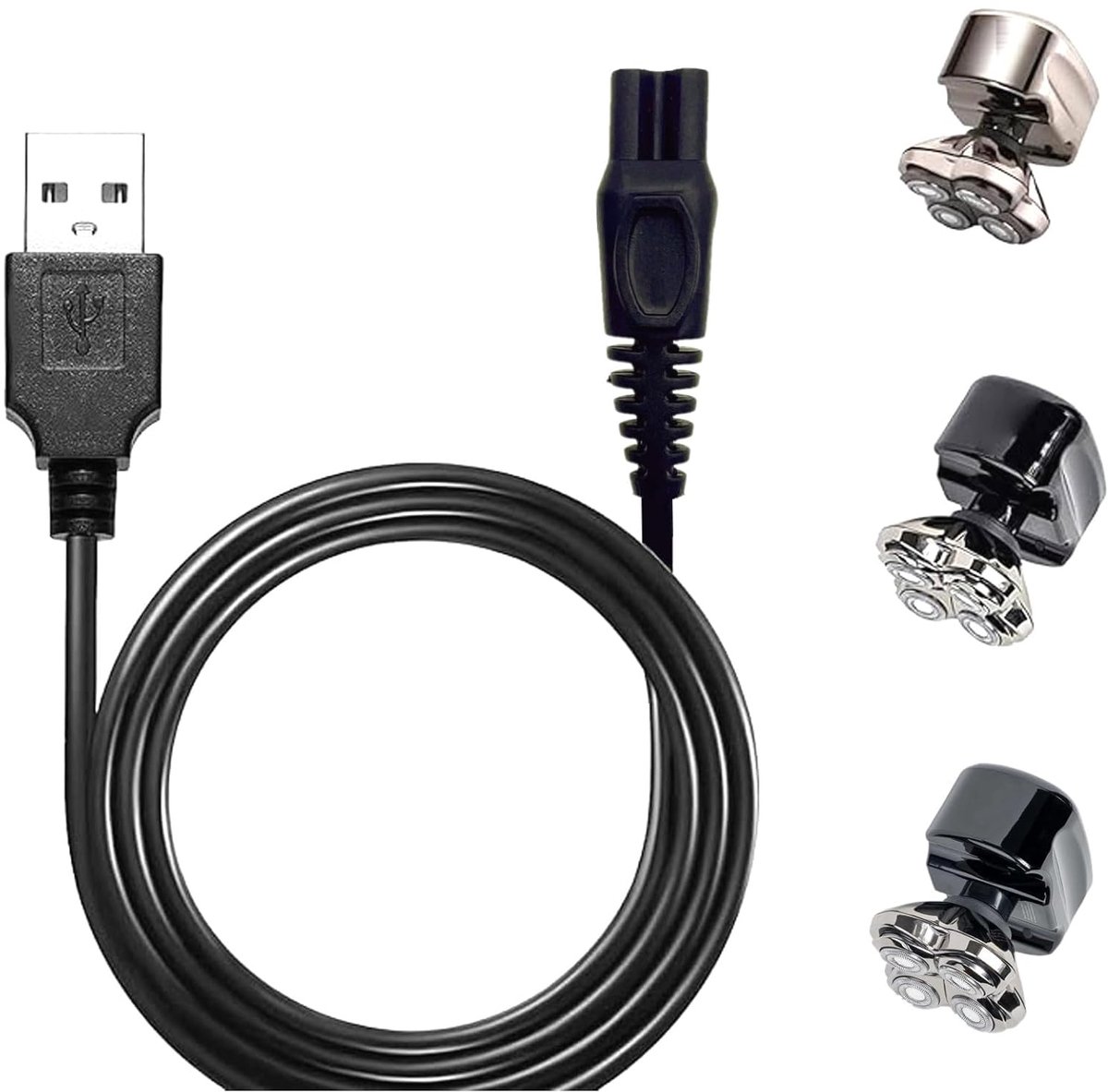 SnelShoppen - Vervangende USB Oplaadkabel voor Elektrische Scheerapparaten, Compatibel met Skull Pitbull Gold Pro, Zilver PRO, en Platinum PRO, Ideaal