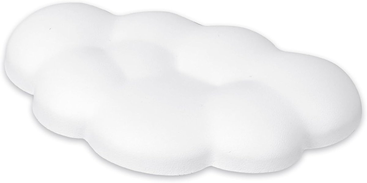SnelShoppen - Cloud Mouse Wrist Rest - Ergonomische Muismat met Niet-Slip Onderkant - Voor Desktop, Laptop, Kantoor, Thuis - Witte Polssteun van Geheu