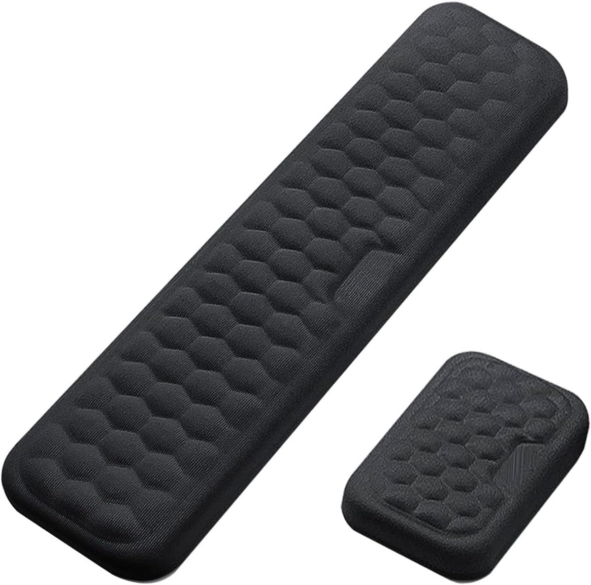 SnelShoppen - Ergonomische Palm Rest voor Toetsenbord en Muis, Verstelbare Polssteun van Geheugenschuim, Antislip Onderkant, Ideaal voor Langdurig Geb