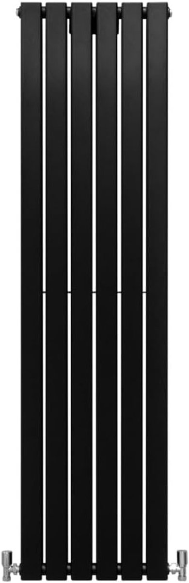 SnelShoppen - Designer Radiator 160 x 42cm Mat Zwart Verticale Colom Double Panel Wandbevestigd Slimline Verwarming voor Keuken, Woonkamer, Badkamer