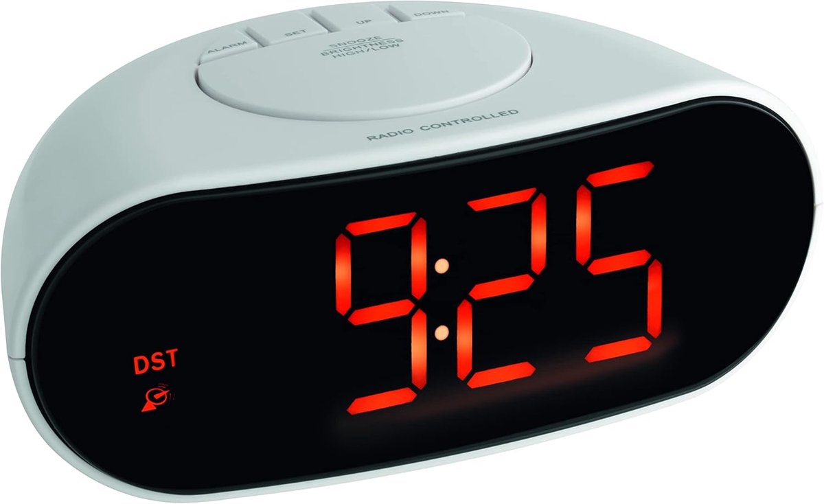 SnelShoppen - Digitale Draadloze Alarmklok met Verlichte Cijfers, Modern Design, Snooze Functie, Wit/Zwart, 178x106x149mm