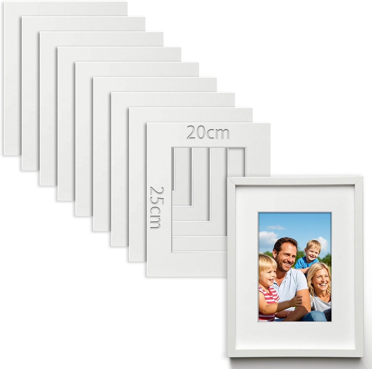SnelShoppen - 10 Stuks Fotomatten 20 x 25 cm - Perfect voor Foto's en Kunstafdrukken - Hoogwaardige Karton - Ideaal voor Hobby, Decoratie en Cadeaus