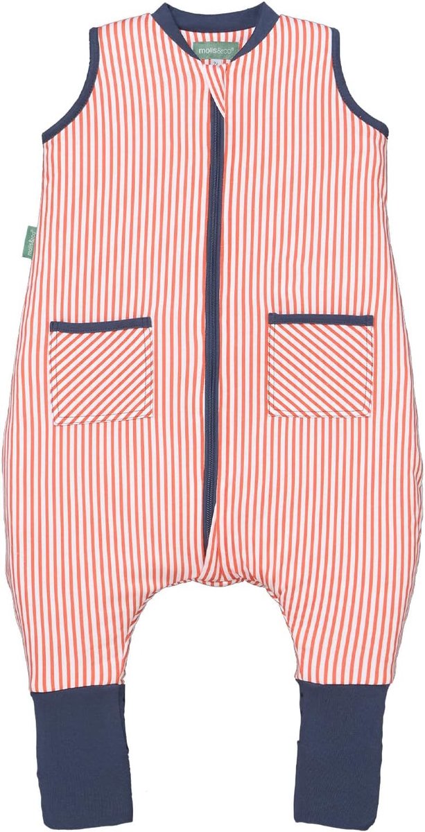 SnelShoppen - Baby Slaapzak met Voeten en Sokken, 1 Tog, 100% Katoen, Oeko-Tex 100, Premium Kwaliteit, Sailor Oranje, 70 cm, Ideaal voor Lente en Herf