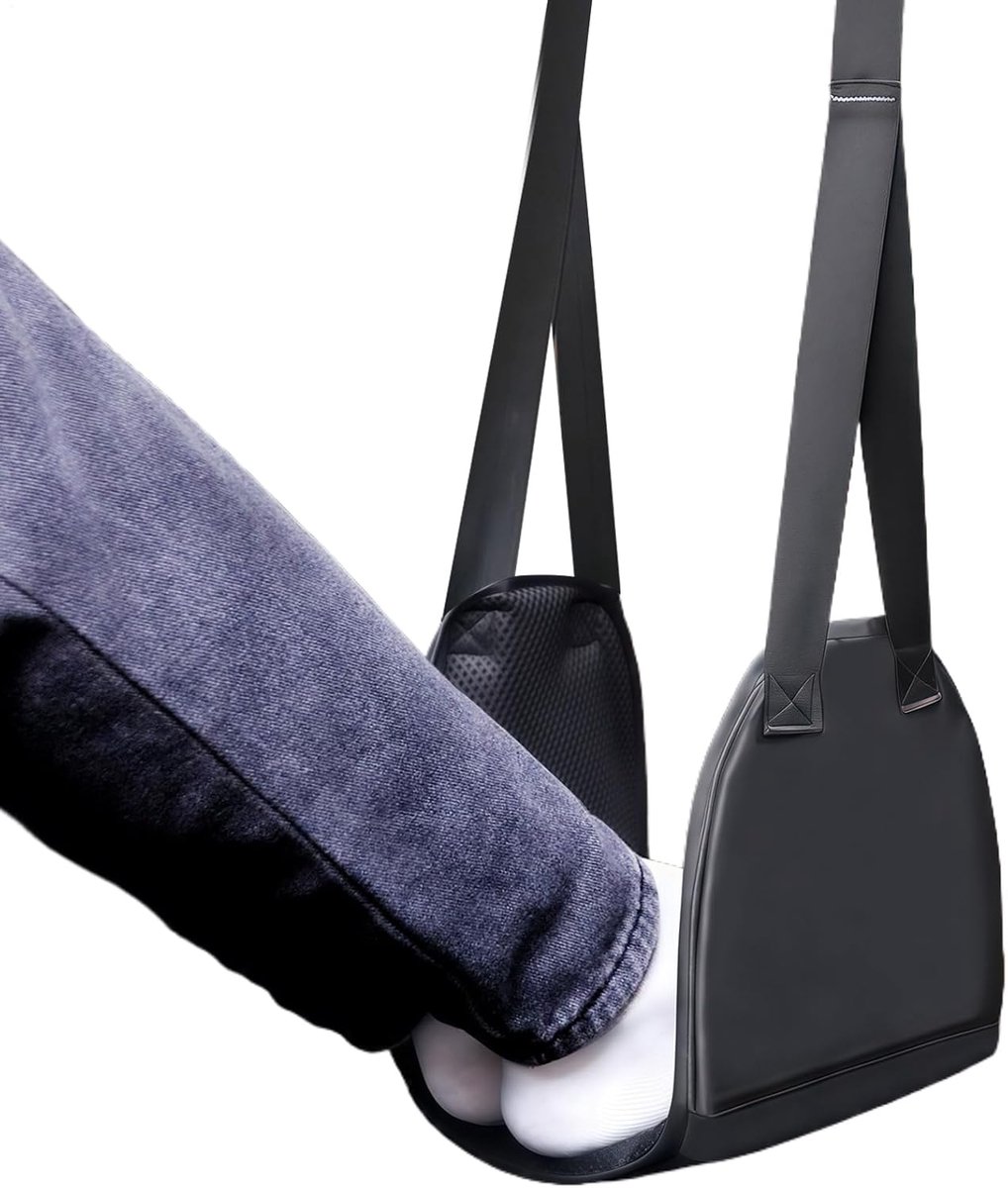 Foot Hammock for Plane Travel, Airplane Leg Rest Sling, Lightweight Portable Support, Compact Car Back Seat Accessory, Ideal Travel Supply, Flight Comfort Aid, Hand Luggage Friendly