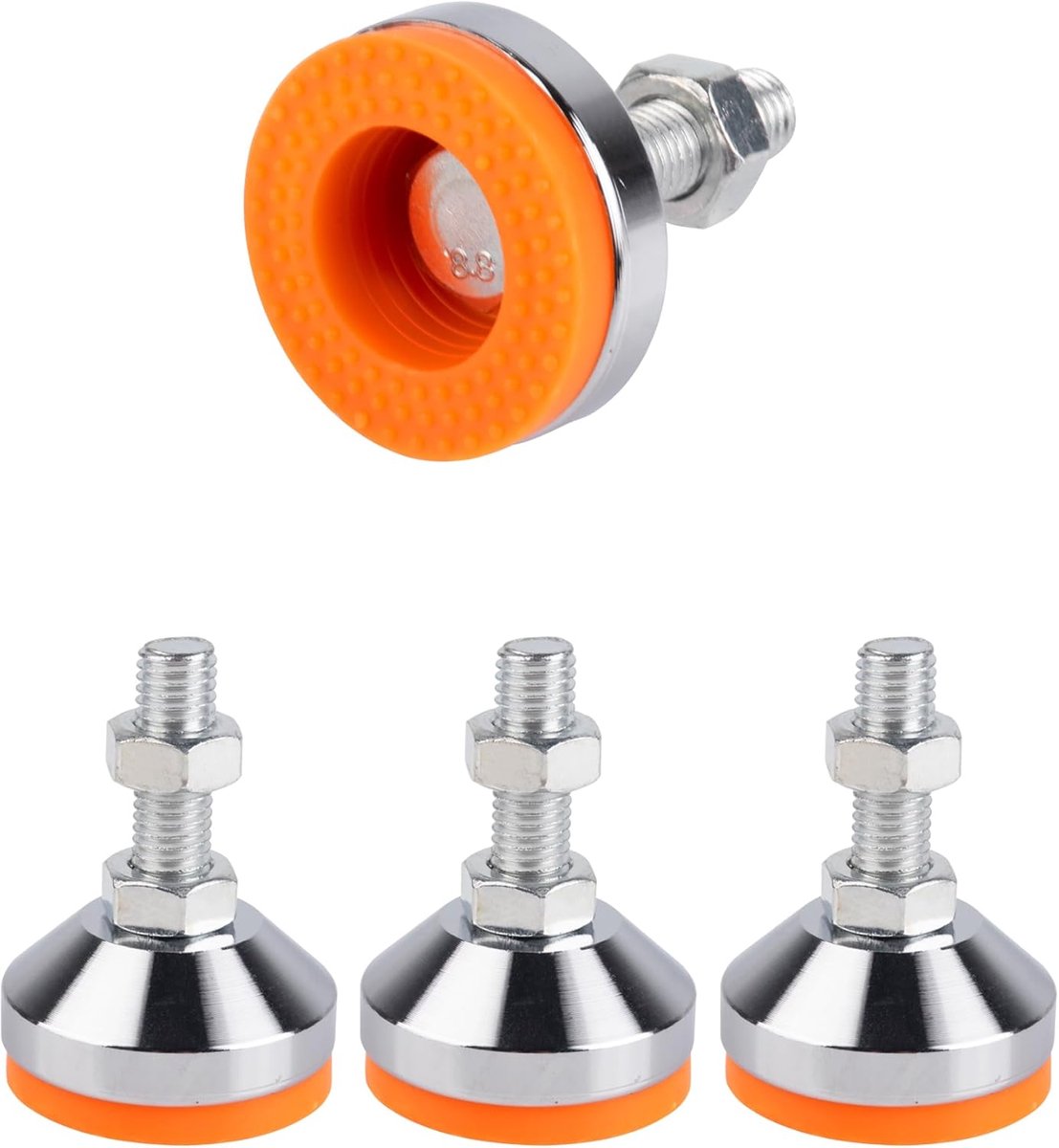 SnelShoppen - 4Pcs Verstelbare Meubelpoten, M12×30mm×Ø50mm, Zware Kwaliteit Stalen Verstelbare Voetjes, Geluiddempers voor Meubel, Tafel, Vloerbescher