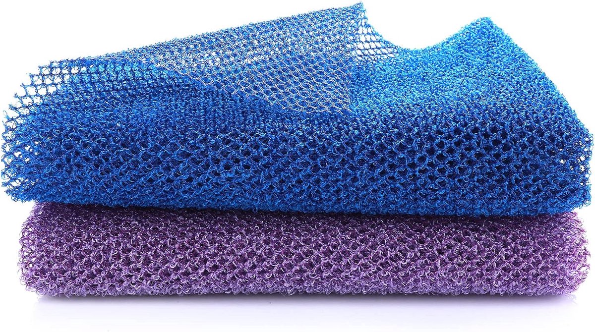 SnelShoppen - African Exfoliating Net, Nylon Back Wash Sponge, Douche Washcloth voor Lichaamsreiniging, Spa Massage Handdoek, Diepe Reiniging, 2 Stuks