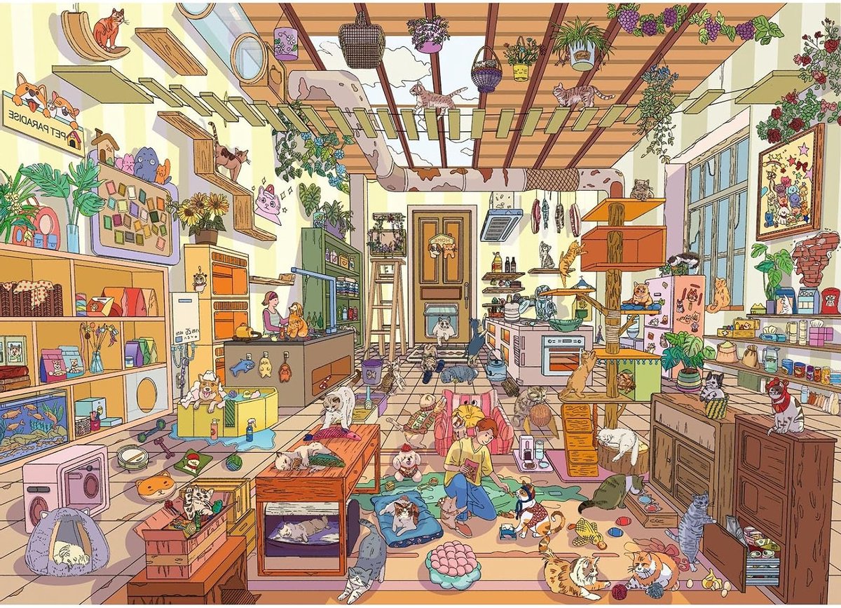 Puzzel met 1000 stukjes van een dierenparadijs | Oogvriendelijk, stofvrij en uitstekende grip voor uren puzzelplezier
