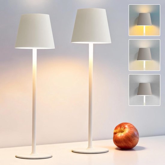 Draadloze RGB Tafellamp 2-pack met Touch Control en Oplaadbare Batterij - IP54 Waterdicht voor Buiten en Binnen