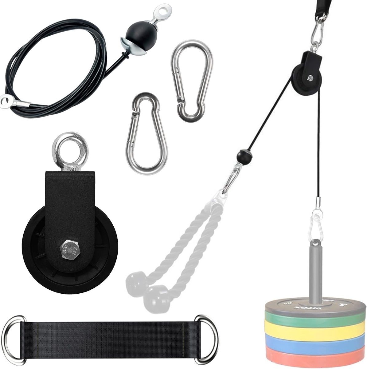 SnelShoppen - Cable Pulling System, Fitness Kabel, Forearm Trainer, Arm Kracht Training, Sat Pulley Tower, Belt Pulley Systeem, Gewichten Fitness Appa