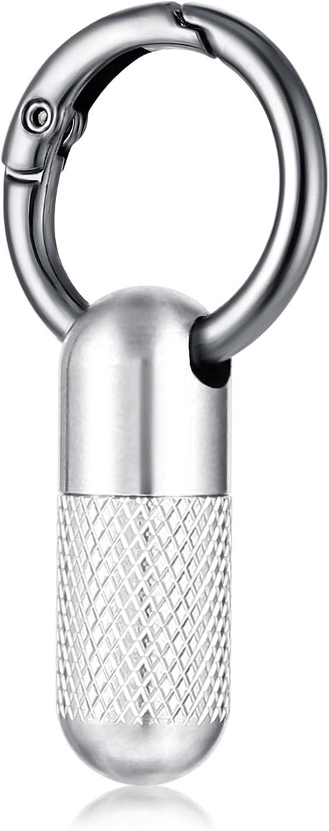 Compacte Pillendoos Sleutelhanger met Carabiner Clip - Waterdichte Mini Medicijn Organizer voor Noodgevallen, Ideaal voor Reizen en Dagelijks Gebruik