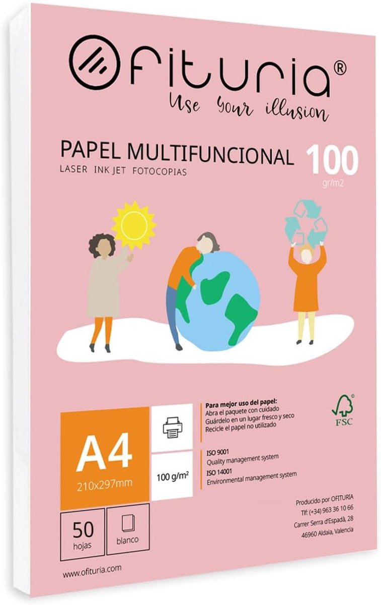 SnelShoppen - A4 Papier 100 g - 50 Vellen Wit Multifunctioneel Papier voor School, Werk, Laser en Inkjet Printers - 297 x 210 mm