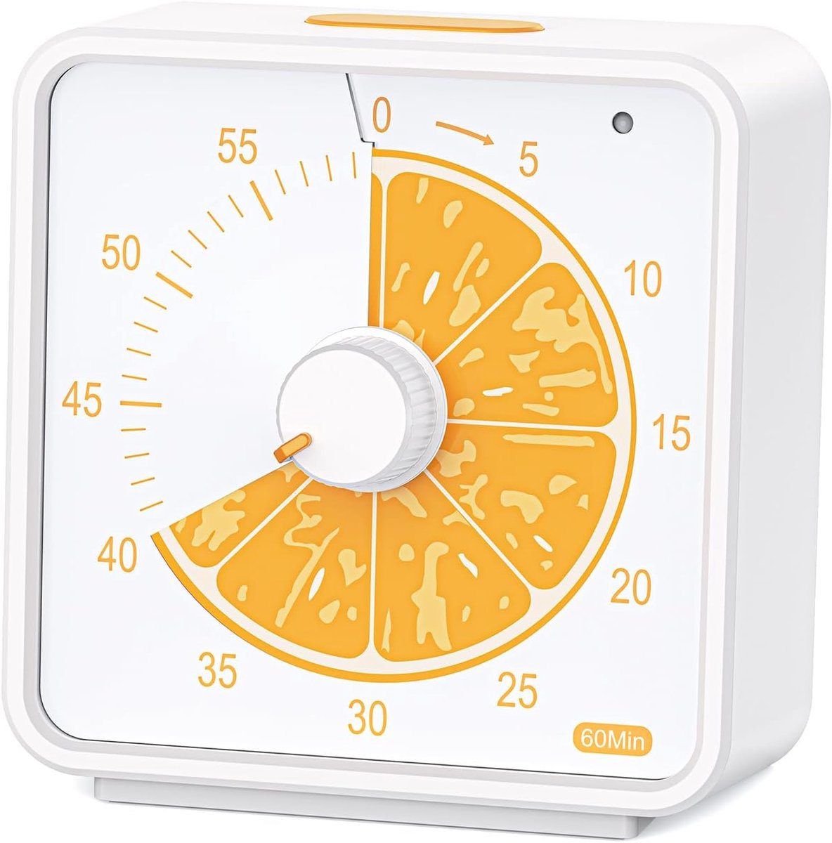 SnelShoppen - 60 Minuten Visuele Timer voor Kinderen, Countdown Timer voor Klaslokaal, Desk Timer voor Studie met Fruitpatroon (Oranje)