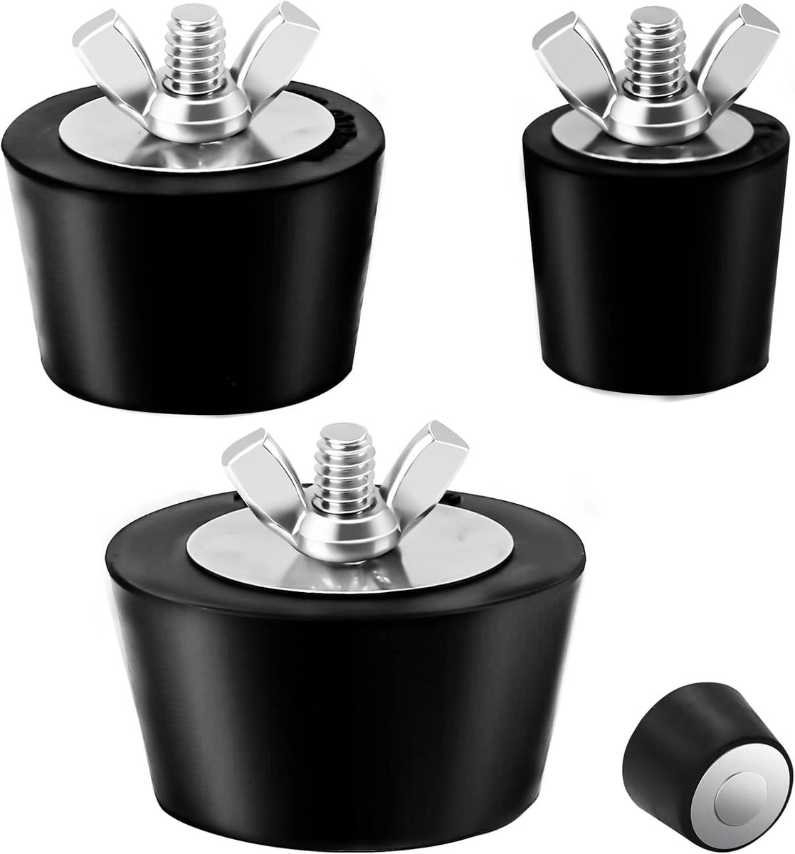 SnelShoppen - 3 Skimmer Afvoerpluggen voor Inground Zwembad, Rubberen Stoppen met RVS Schroeven, Terugvoerpluggen voor Inground Zwembad (1 inch, 1.5 i