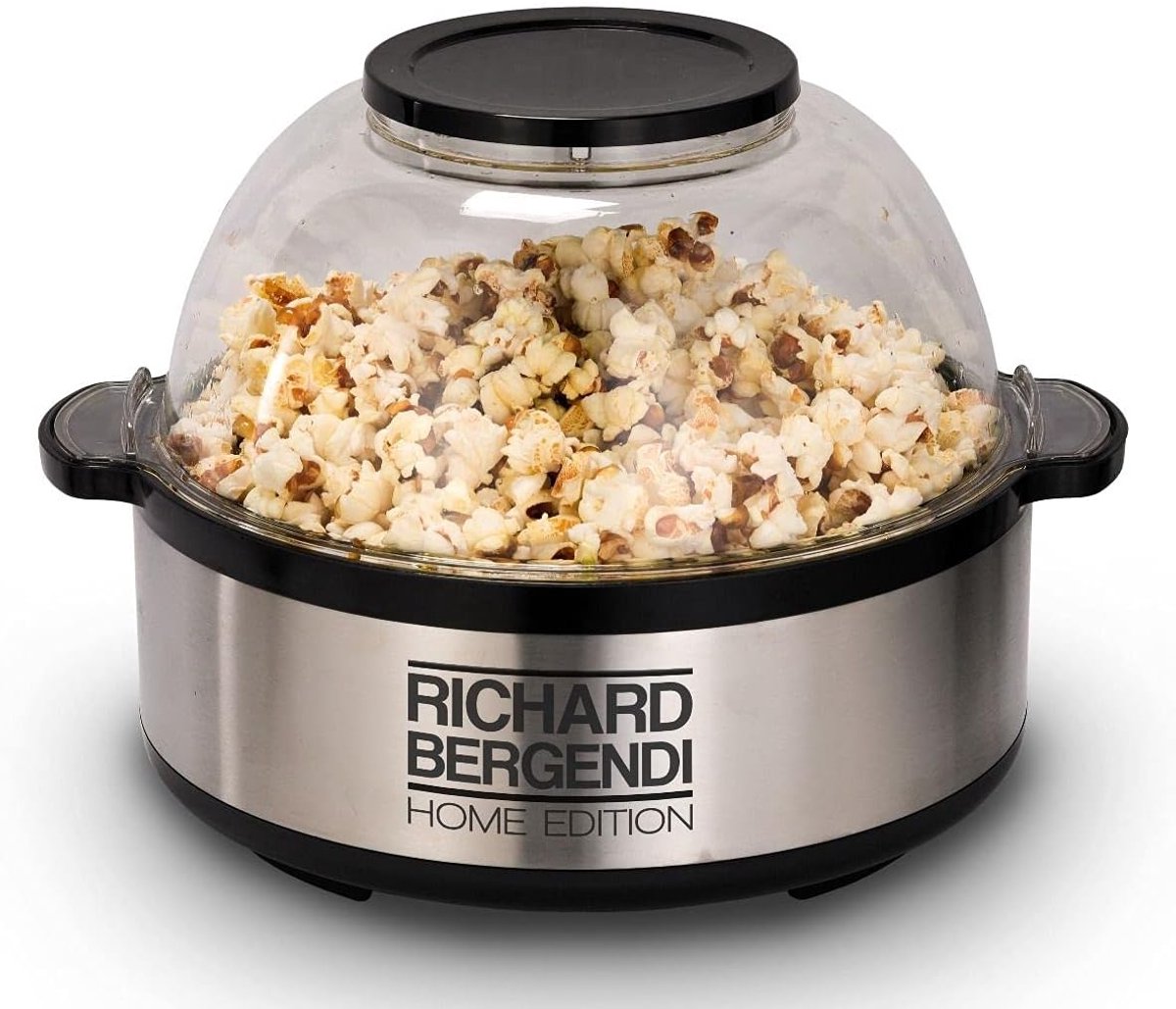 SnelShoppen - Popcorn Maker STIR&POP - Snelle Popcornmaker met 550-650W, Doorzichtige Deksel met Boteropening, Elektrisch Roersysteem, Perfect voor Fe