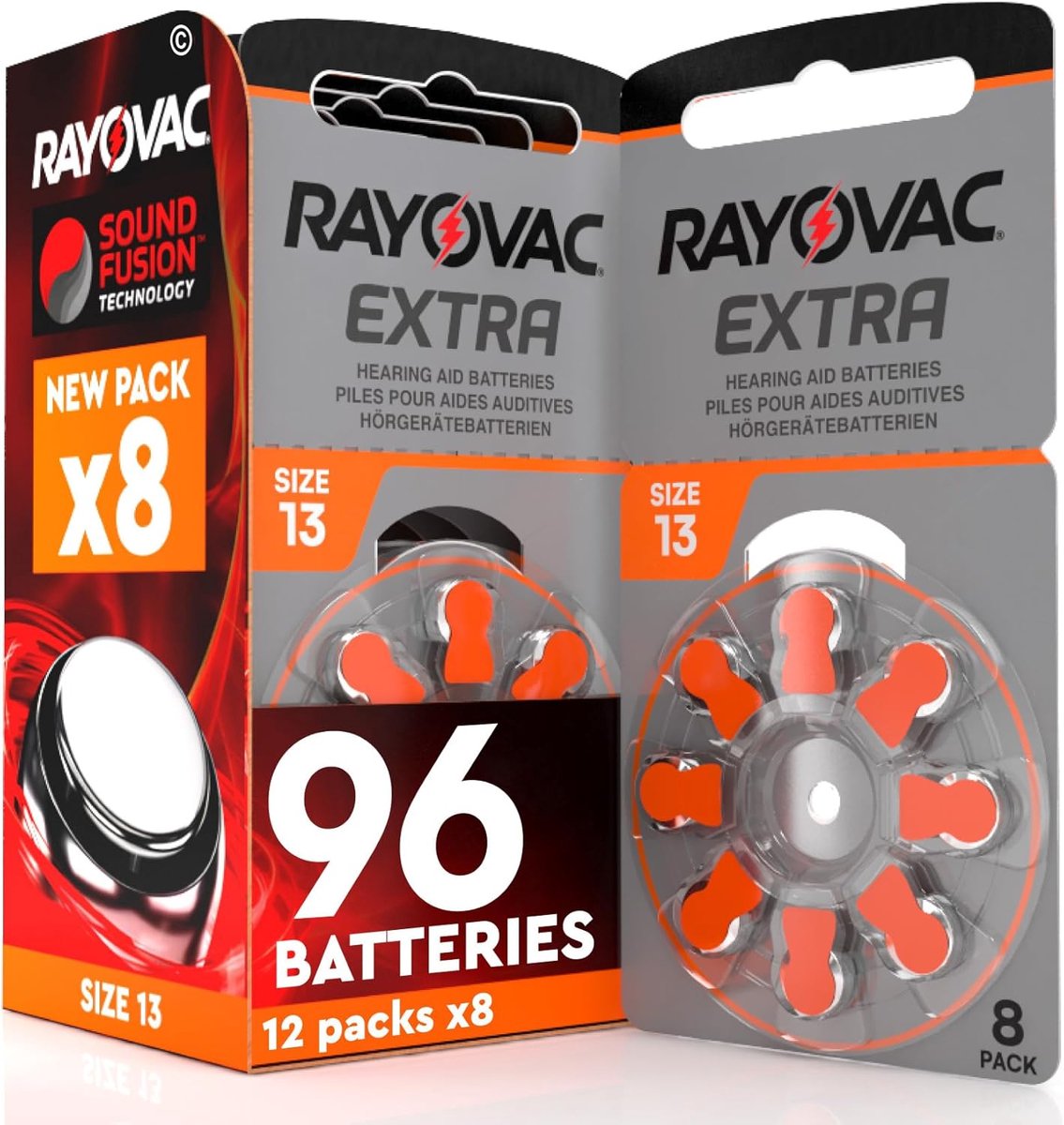 SnelShoppen - 96 Stuks Gehoorapparaat Batterijen Type 13 - Zinc Air 1.45V - Capaciteit 310 mAh - Ideaal voor Gehoorapparaten - Mercury Free