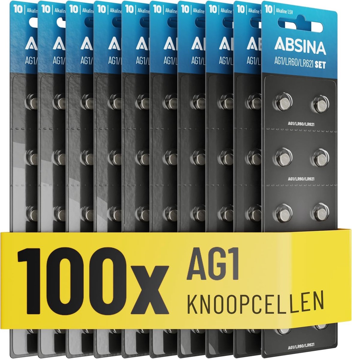 SnelShoppen - 100 Stuks LR621 Knopcelbatterijen 1.5V Alkaline, Levensduur Lang, Lekvrij, Ideaal voor Horloges, Thermometers, Autosleutels, Speelgoed e