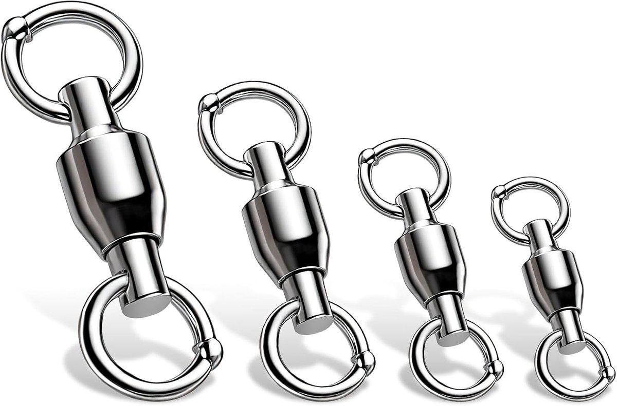 SnelShoppen - 30 Stuks Hoge Kwaliteit Ball Bearing Swivels met Gelaste Ringen - Roestvrij staal + Koper - Ideaal voor Vissen in Rivieren en Zee
