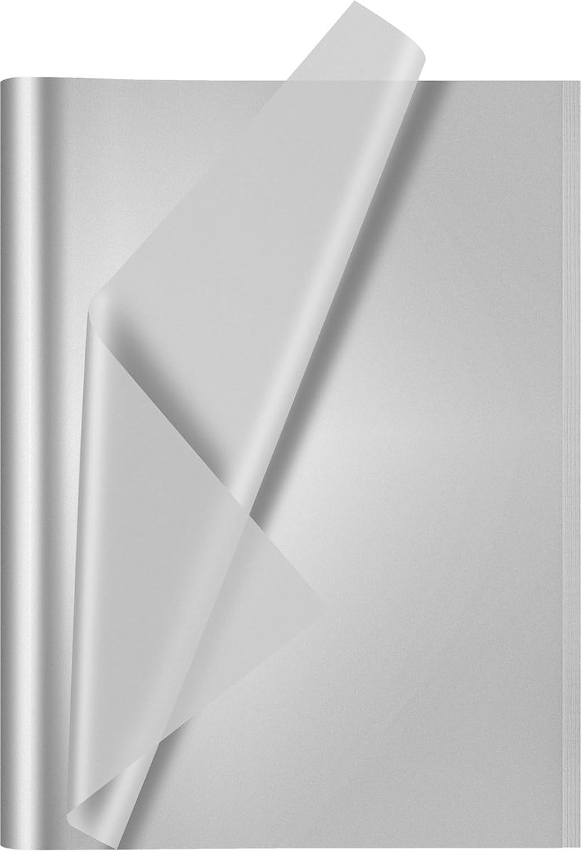 SnelShoppen - 60 Vellen Zilver Tissue Papier - Cadeau Inpakpapier voor Feest, Decoratie, DIY Knutselen, 50 x 37 cm, Hoogwaardige Kwaliteit, Verpakking