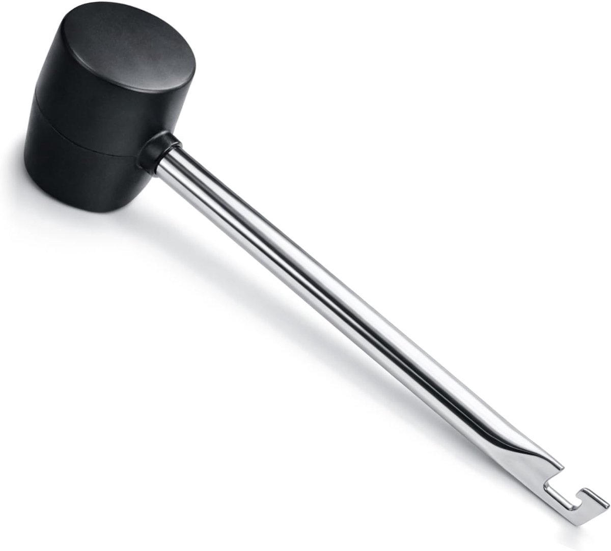 SnelShoppen - Rubber Hamer met Pen Puller - Zachte Klopper voor Camping en Klussen - Dempende Hamer met Metaal Handvat - 1 Stuk met Haak Handgreep