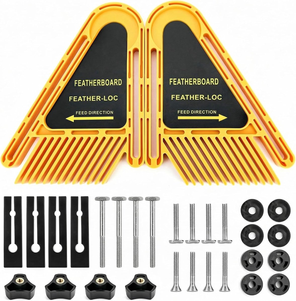 SnelShoppen - Featherboards Set - Hoogwaardige Feather Loc Boards voor Zaaf Tafel en Freestafel - 13 Curved Fingers - Vermindert Terugslag en Verbeter