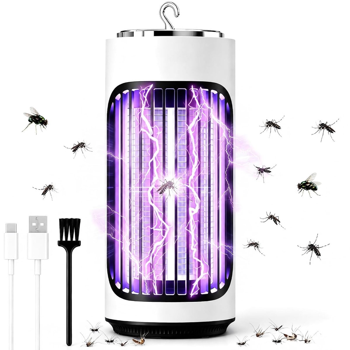 SnelShoppen - Muggenlamp UV-lamp voor Binnen, Elektrische Vliegenbescherming, LED Muggenvanger, USB, Niet Giftig, Compact en Efficiënt voor Thuis, Cam