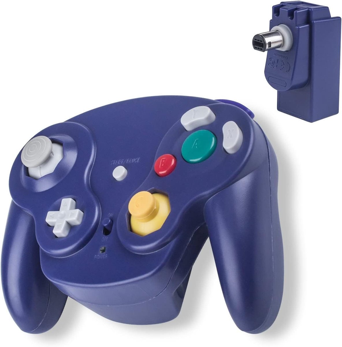 SnelShoppen - Draadloze controller vervanging 2.4G NGC Gamepad Joystick GC Controller Pad met Ontvanger Adapter voor Wii U en GameCube - Draadloos, Er